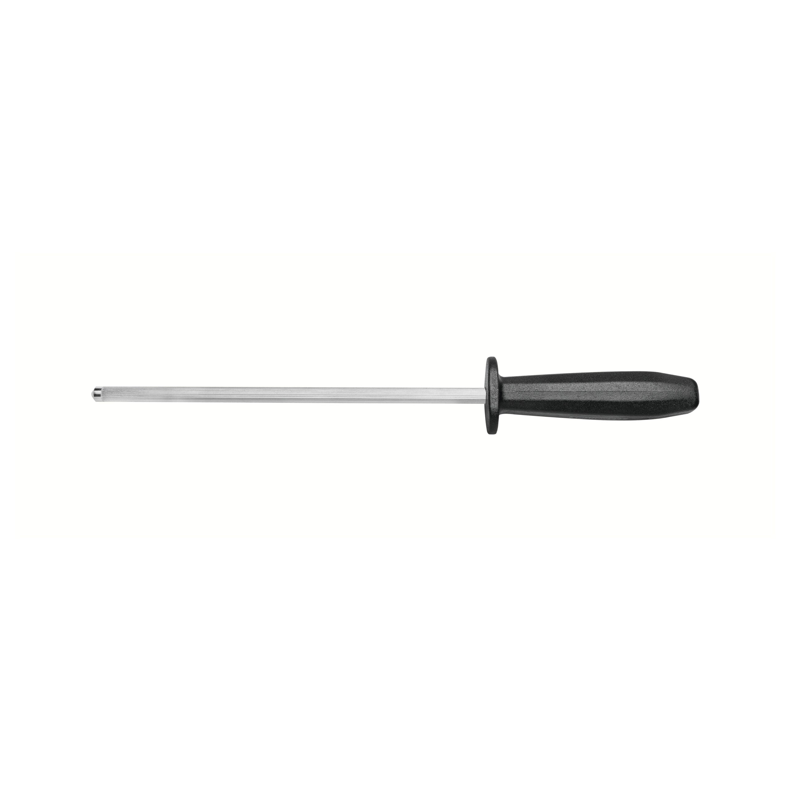 Tramontina Plenus Grooved Sharpener with Carbon Steel Stem and Black Polypropylene Handle 8"